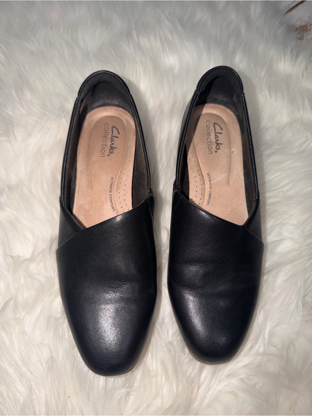 Clarks Women's Juliet Palm Black Soft Leather Loafer Size 7.5M